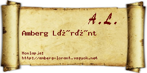 Amberg Lóránt névjegykártya