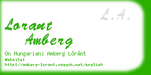 lorant amberg business card